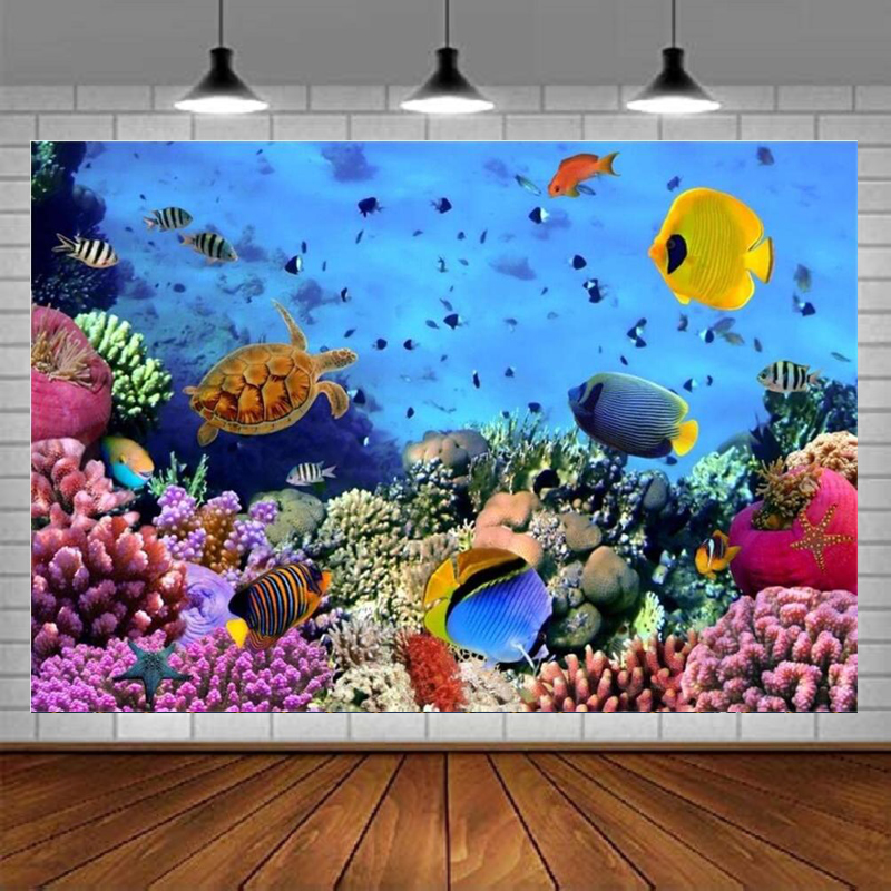 Aquarium Marine World - Toile de fond photographique sous-marine :