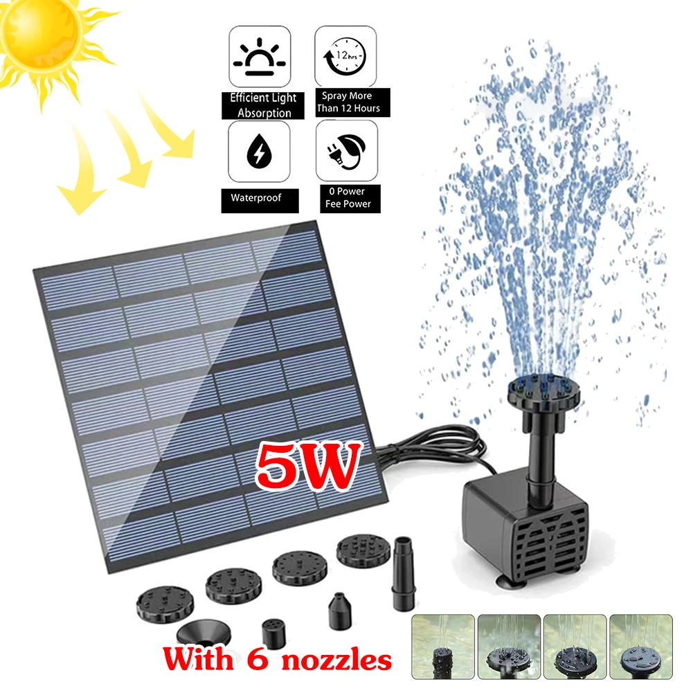 Marine Aquarium - Pompe à eau solaire avec 6